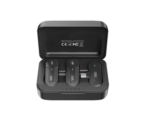 Мікрофон петличний 2в1 XO MKF09A з роз'ємом Type-C black