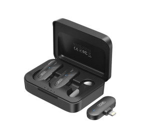 Мікрофон петличний 2в1 XO MKF09B з роз'ємом Lightning black