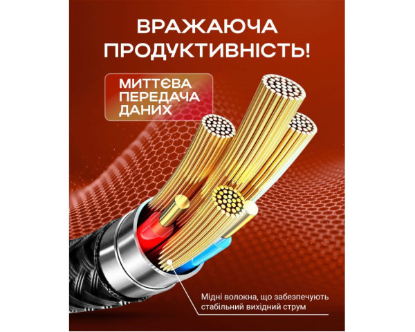 Кабель USB WALKER C950 Type-C to Lightning black