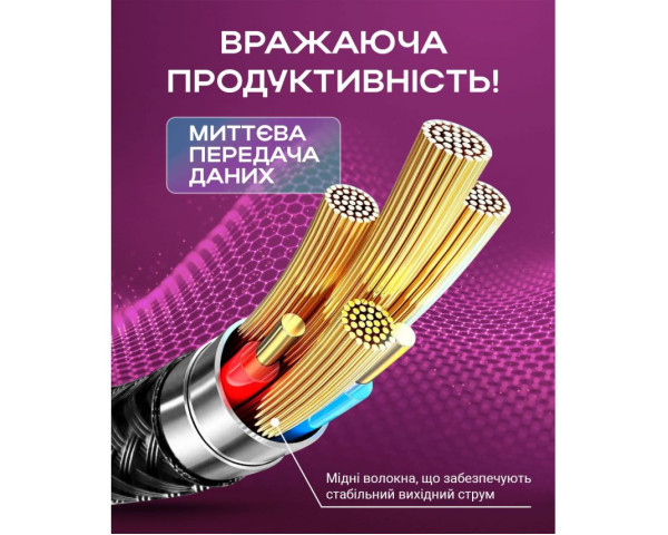 Кабель USB WALKER C950 Type-C to Type-C black