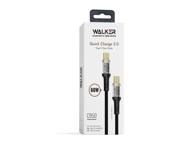 Кабель USB WALKER C950 Type-C to Type-C black