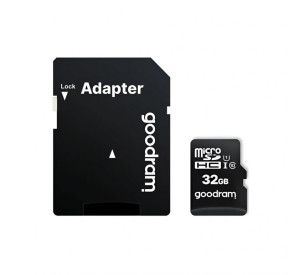 Карта памяти Goodram MicroSDHC 32GB Class 10 UHS-I + SD-адаптер (M1AA-0320R12)