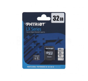 Карта пам'яті Patriot LX MicroSDHC 32GB Class 10 UHS-I + SD-адаптер (PSF32GMCSDHC10)