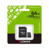 Карта памяти Kingston Canvas Select Plus MicroSDXC 64GB Class 10 UHS-I R150MB/s + SD-адаптер (SDCS3/64GB)