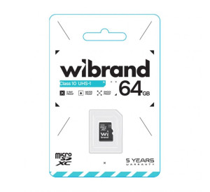 Карта памяти Wibrand MicroSDHC 64GB UHS-I Class 10