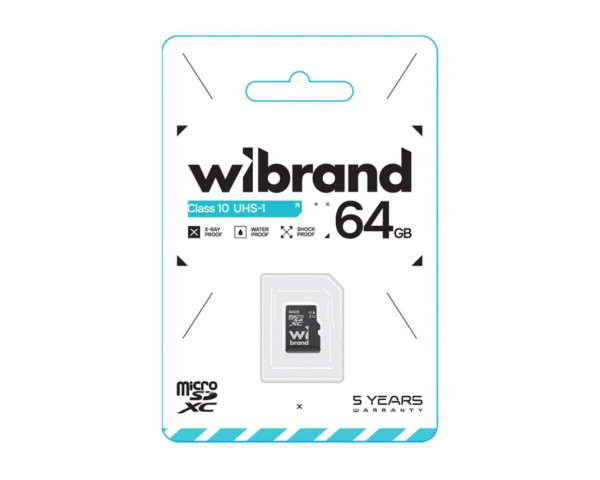 Карта памяти Wibrand MicroSDHC 64GB UHS-I Class 10