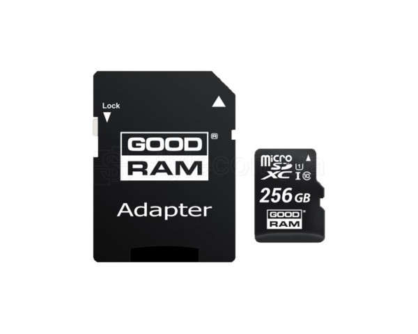 Карта памяти Goodram MicroSDXC 256GB Class 10 UHS-I + SD-адаптер (M1AA-2560R12)