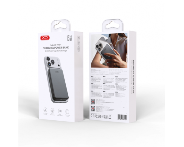 Power Bank XO PR296 10000mAh MagSafe grey