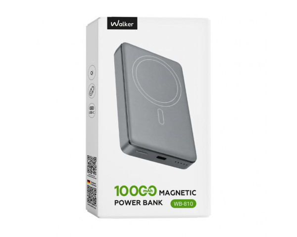 Power Bank WALKER WB-810 10000mAh Magsafe dark grey