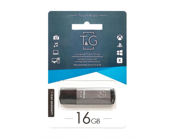 Флеш-пам'ять USB T&G Vega 16GB USB 2.0 (121) grey