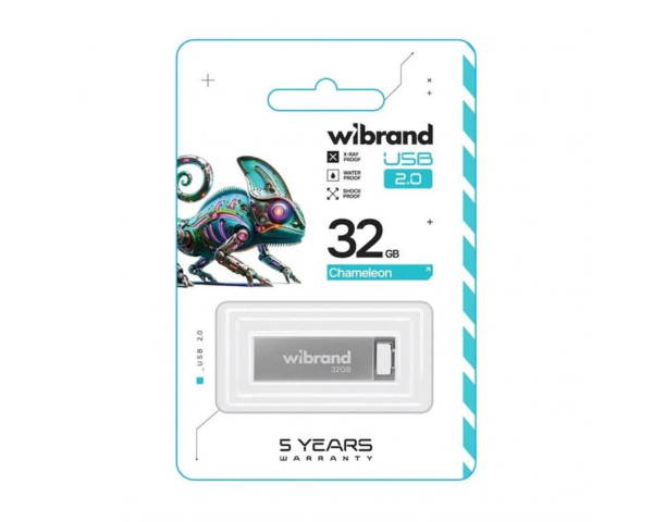 Флеш-пам'ять USB Wibrand Chameleon 32GB USB 2.0 silver