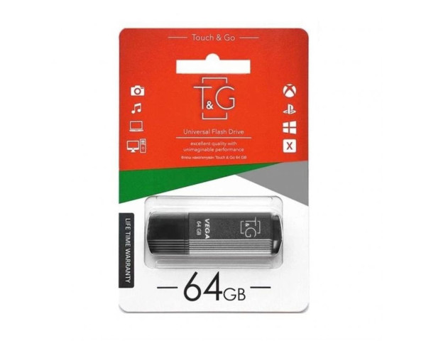 Флеш-память USB T&G Vega 64GB USB 2.0 (121) grey