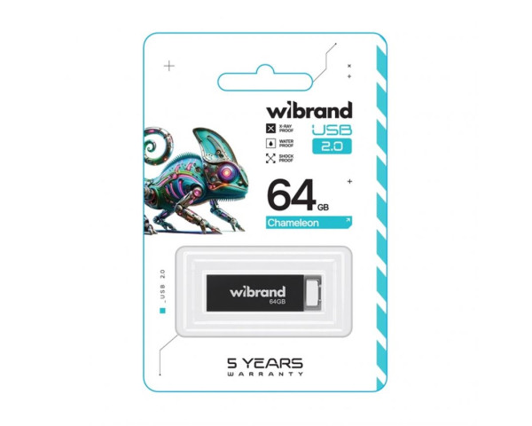 Флеш-память USB Wibrand Chameleon 64GB USB 2.0 black
