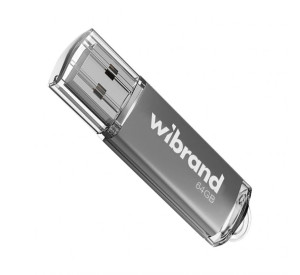 Флеш-пам'ять USB Wibrand Сougar 64GB USB 2.0 silver