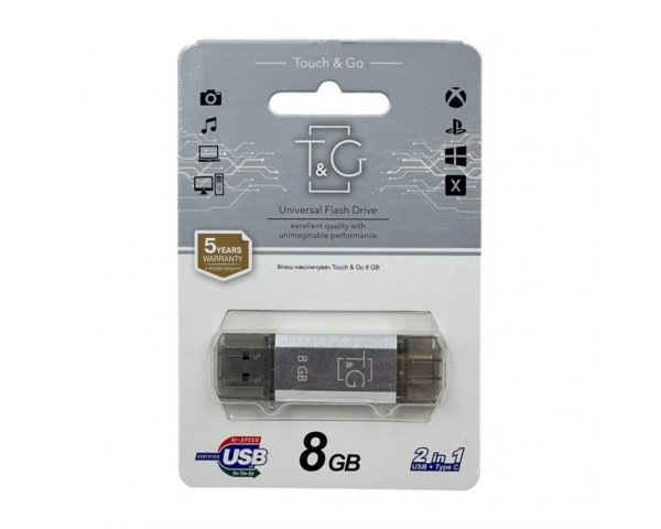 Флеш-память USB T&G Type-C Star 8GB USB 2.0 (009) silver