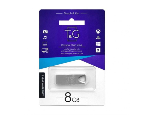 Флеш-память USB T&G Metal 8GB USB 2.0 (117) silver