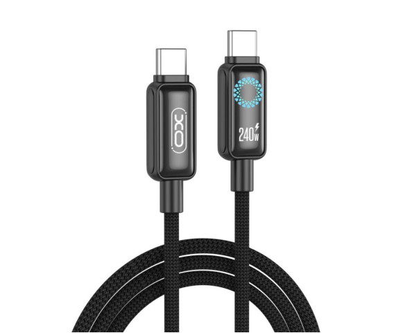Кабель USB XO NB-Q312B 240W Type-C to Type-C 2м black