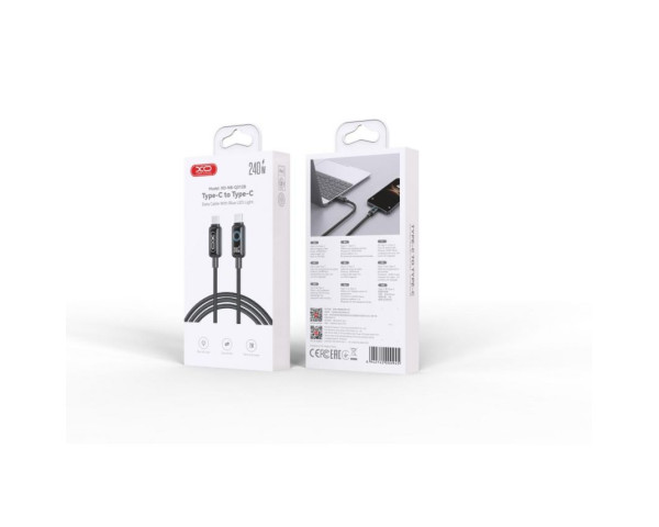 Кабель USB XO NB-Q312B 240W Type-C to Type-C 2м black