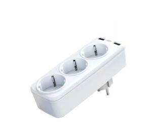 Сетевой адаптер (переходник) XO WL08 3AC / 2USB_2.4A white