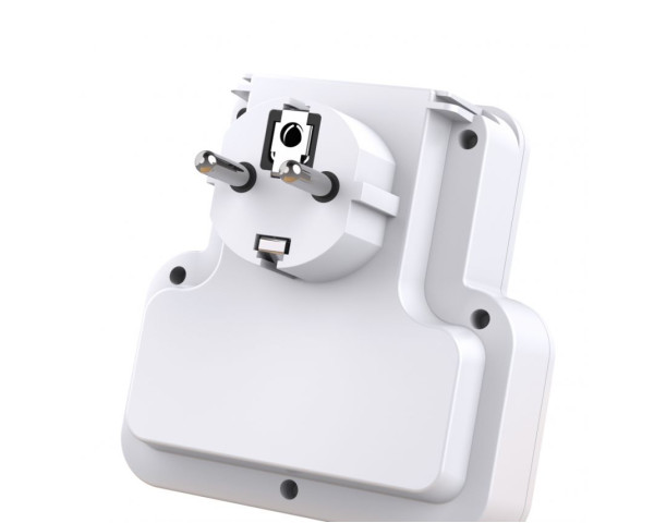 Сетевой адаптер (переходник) XO WL09 2AC / 2USB_2.4A с ночником white