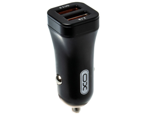 Автомобильное зарядное устройство (адаптер) XO CC17 2USB / QC3.0 / 2.1A black