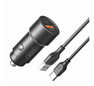Автомобильное зарядное устройство (адаптер) 2в1 XO CC54 QC3.0 / 18W + Type-С black