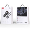 Автомобільний зарядний пристрій (адаптер) 2в1 XO CC55 2USB / QC3.0_18W / USB_12W + Type-С black
