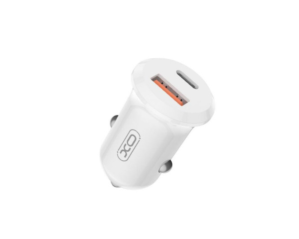 Автомобільний зарядний пристрій (адаптер) XO CC69 PD / QC3.0 / 30W + Data Cable USB to Type-C white