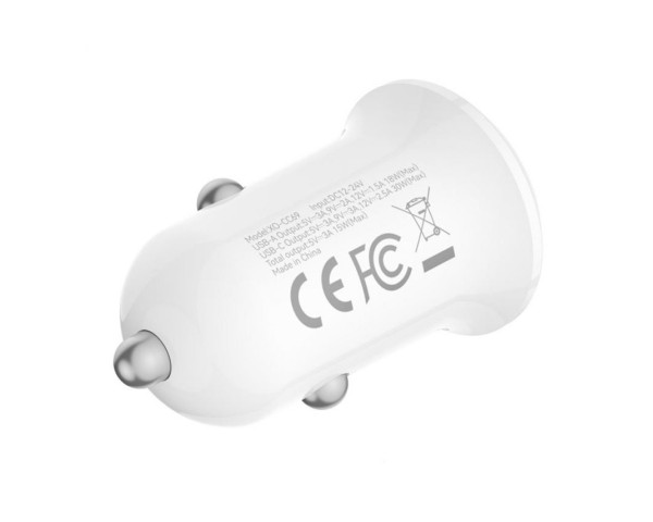 Автомобільний зарядний пристрій (адаптер) XO CC69 PD / QC3.0 / 30W white