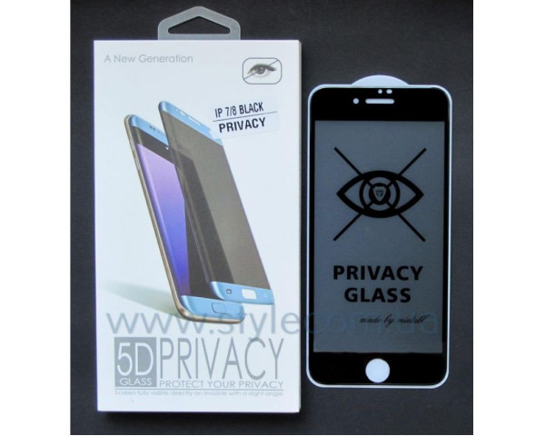 Захисне скло Privacy для Apple iPhone 7, 8, SE 2020, SE 2022 black