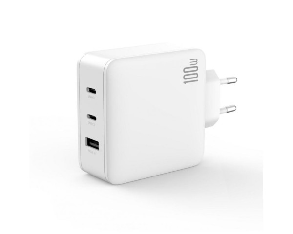 Сетевое зарядное устройство (адаптер) XO CE14 2*PD_100W / QC_18W GaN-Technology white