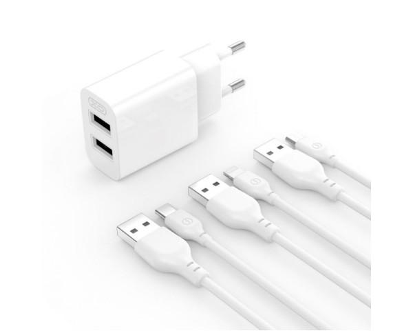Сетевое зарядное устройство (адаптер) XO L109 2USB / 2.4А white