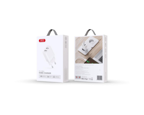 Сетевое зарядное устройство (адаптер) XO L109 2USB / 2.4А white