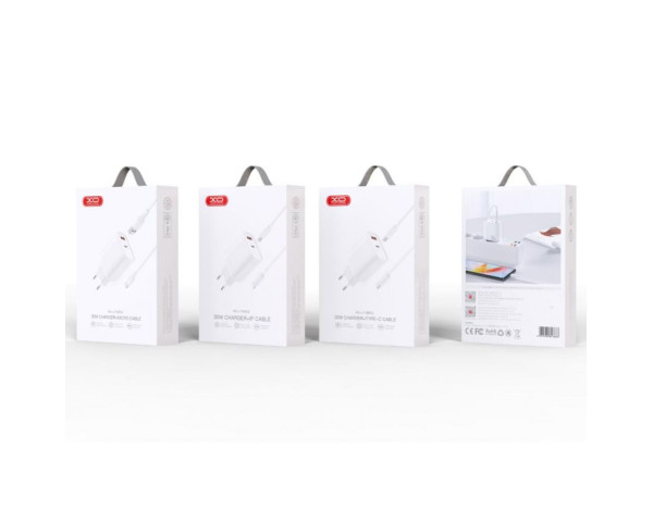 Сетевое зарядное устройство (адаптер) 2в1 XO L116 PD_30W / QC_18W + Data Cable Type-C to Lightning white