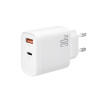Сетевое зарядное устройство (адаптер) XO L116 PD_30W / QC_18W white