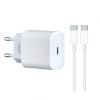 Сетевое зарядное устройство (адаптер) 2в1 XO L129 20W + Data Cable Type-C to Type-C white
