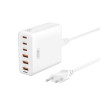 МЗП XO L133 адптер 75W GaN-Technology (3*USB-A+3*USB-C) зі шнуром 1.5м white