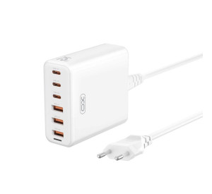 МЗП XO L133 адптер 75W GaN-Technology (3*USB-A+3*USB-C) зі шнуром 1.5м white