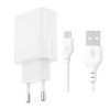 Сетевое зарядное устройство (адаптер) XO L159 1USB / QC3.0 / 18W + Data Cable USB to Micro white