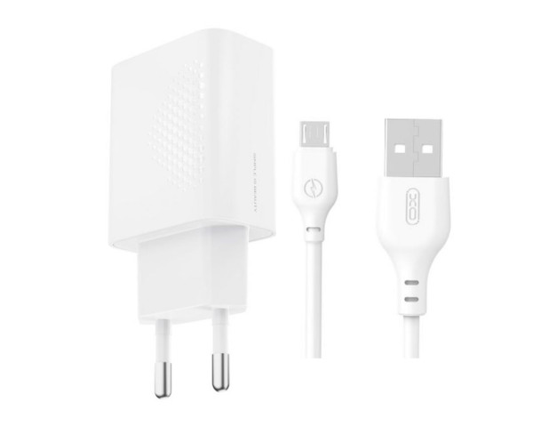 Сетевое зарядное устройство (адаптер) XO L159 1USB / QC3.0 / 18W + Data Cable USB to Micro white