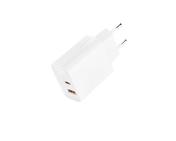Сетевое зарядное устройство (адаптер) XO L161 PD_20W / QC3.0_18W + Data Cable Type-C to Type-C white