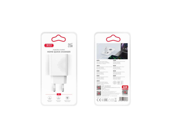 Сетевое зарядное устройство (адаптер) XO L161 PD_20W / QC3.0_18W white