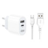 Сетевое зарядное устройство (адаптер) XO L97 PD / QC3.0 / 2.4A Max + Data Cable USB to Micro white