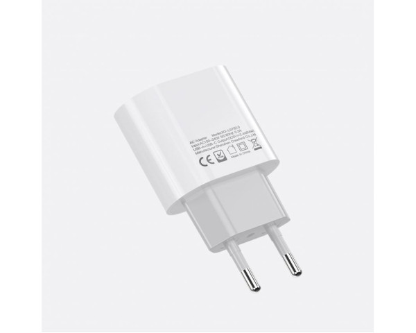 Сетевое зарядное устройство (адаптер) XO L97 PD / QC3.0 / 2.4A Max + Data Cable USB to Micro white