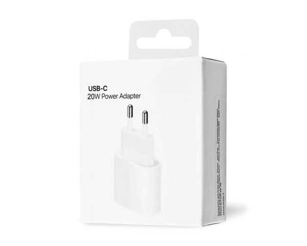 Сетевое зарядное устройство (адаптер) для Apple iРhone A2347 PD / 20W white High Quality carton box logo