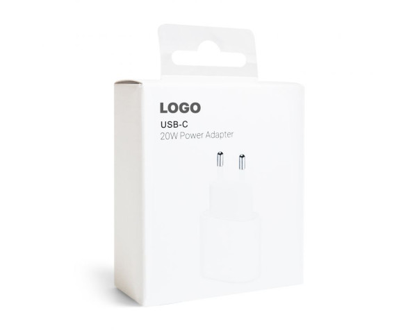 Сетевое зарядное устройство (адаптер) для Apple iРhone A2347 PD / 20W white High Quality carton box logo