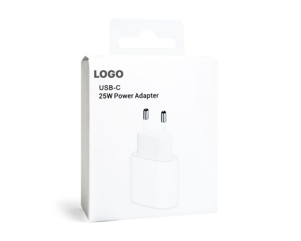 Сетевое зарядное устройство (адаптер) для Apple iРhone A2347 PD / 25W white High Quality carton box logo