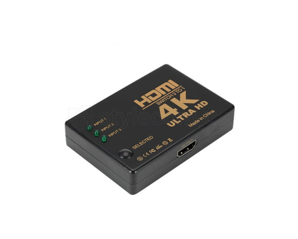 Розгалужувач HDMI HF23 на 3 пристрої з пультом black