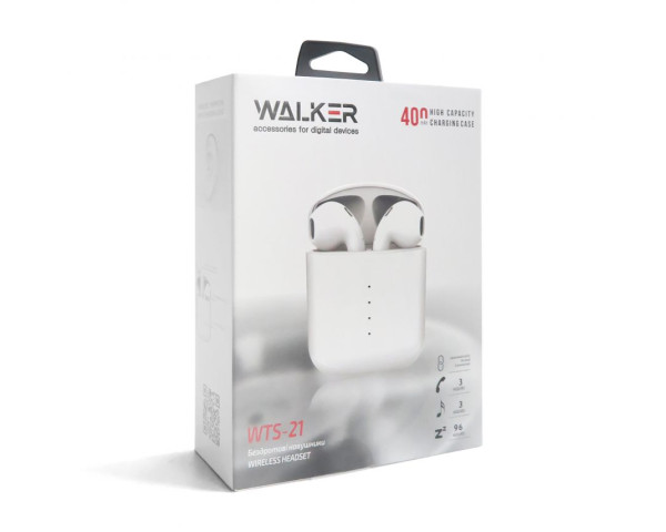 Навушники Bluetooth WALKER WTS-21 white