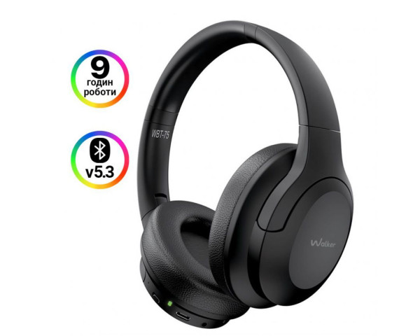 Навушники Bluetooth WALKER WBT-75 black